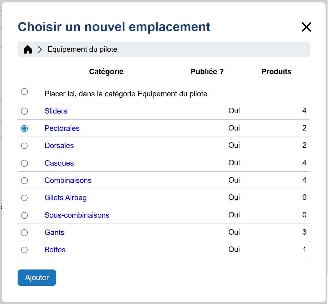 Ajouter un emplacement
